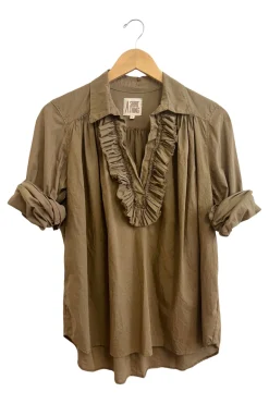 A Shirt Thing Celine Top in Khaki