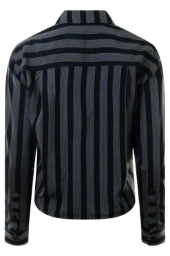 A Shirt Thing Ondine Striped Blouse in Navy