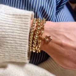 Alexa Leigh Paloma Star of David Bracelet in Yellow Gold