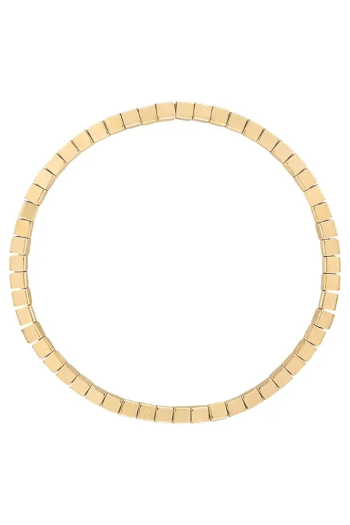 Alexa Leigh Square Beaded Bracelet in Yellow Gold