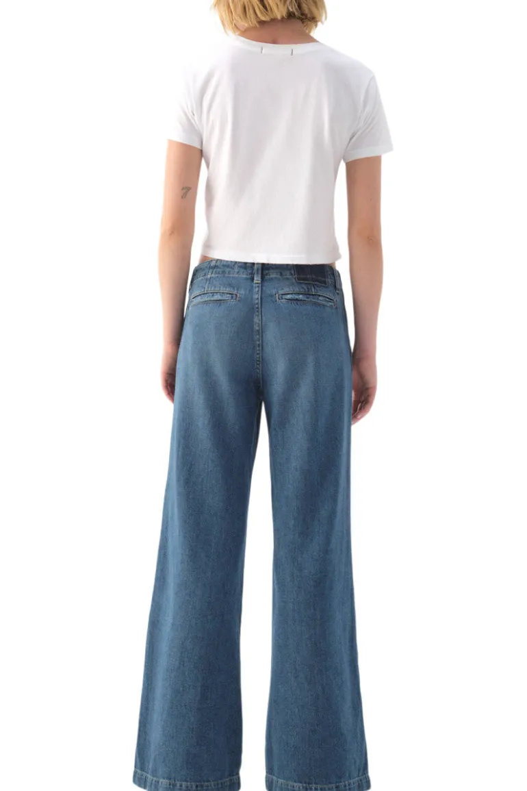 AMO Denim Edith Wide Leg Trouser in Romance