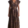 Apiece Apart Agathe Maxi Dress in Large Lace Floral Chocolate