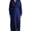 Apiece Apart Alessandra Sarong Shirt Dress in Navy