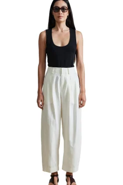 Apiece Apart Bari Crop Trousers in Cream