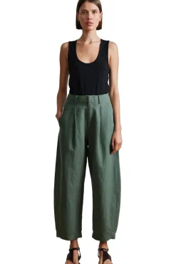 Apiece Apart Bari Crop Trouser in Thyme