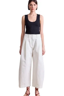 Apiece Apart Cropped Cybil Trouser in Cream