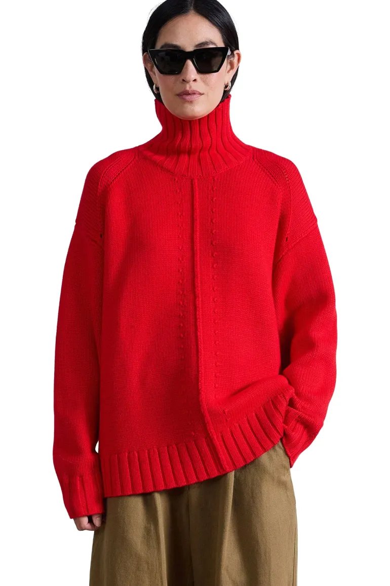 Apiece Apart Ida Turtleneck in Dragon Fruit