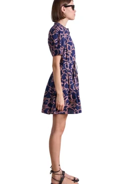 Apiece Apart Las Almas Dress in Large Lace Floral Navy