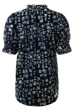 Apiece Apart Los Altos Top in Batik Geo indigo