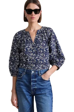Apiece Apart Mitte Top in Mira Floral Navy