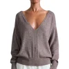 Apiece Apart Softest Silk Cashmere V-neck Sweater in Hazelnut
