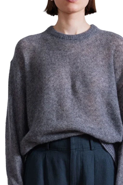 Apiece Apart Softest Tissue Weight Sweater in Charcoal