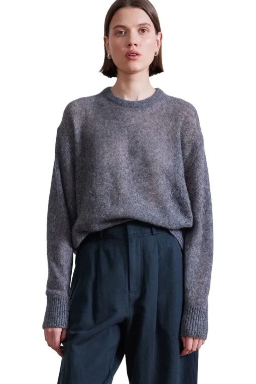 Apiece Apart Softest Tissue Weight Sweater in Charcoal