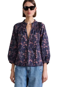Apiece Apart Trinidad Top in Camille Floral Navy
