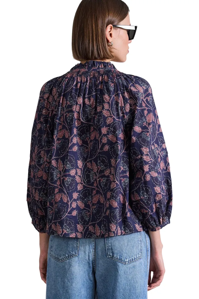 Apiece Apart Trinidad Top in Camille Floral Navy