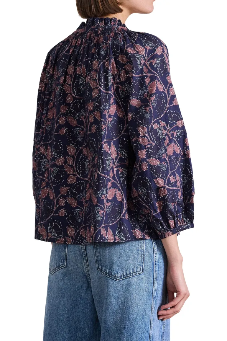 Apiece Apart Trinidad Top in Camille Floral Navy