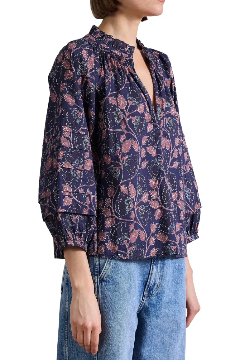 Apiece Apart Trinidad Top in Camille Floral Navy