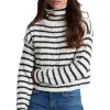 ASKK NY Cable Cropped Turtleneck in Stripe