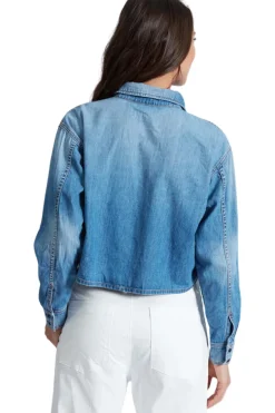 ASKK NY Cropped Denim Shirt in Muse