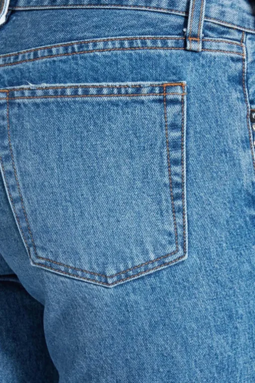 ASKK NY Low Rise Straight Leg Denim in Studded Muse
