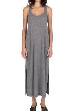 ATM Heather Donegal Jersey Dress in Heather Grey