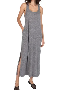 ATM Heather Donegal Jersey Dress in Heather Grey
