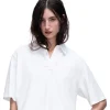 ATM Heavyweight Jersey Mixed Media Short Sleeve Polo in White
