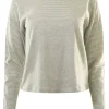 ATM Micro Stripe Slub Long Sleeve Tee in Grey-White