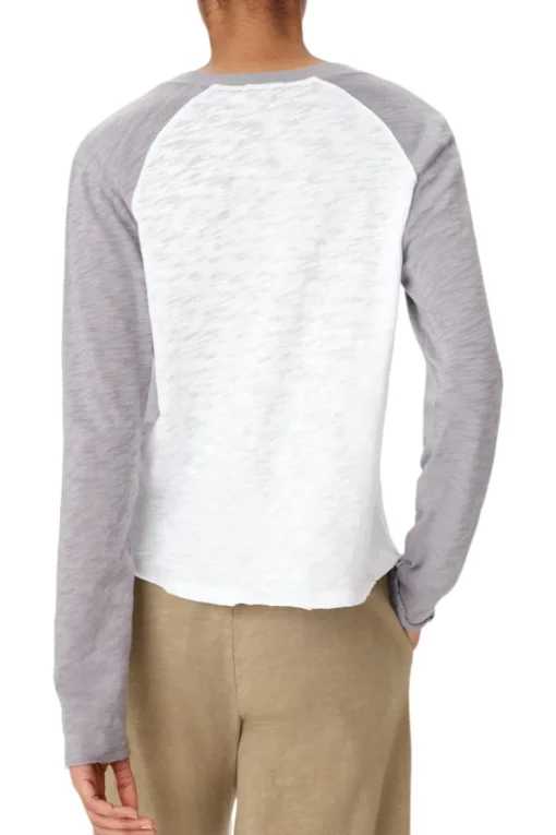 ATM Slub Jersey Baseball Tee in White-Moon