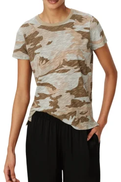 ATM Slub Jersey Camo Schoolboy Short Sleeve Crew Neck Tee in Faded Army-Multi