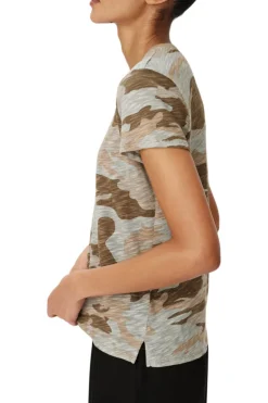 ATM Slub Jersey Camo Schoolboy Short Sleeve Crew Neck Tee in Faded Army-Multi