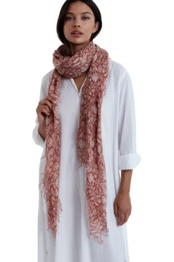 Chan Luu Floral Cashmere and Silk Scarf in Sequoia