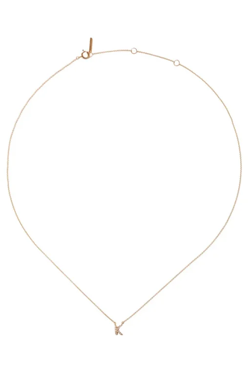Chan Luu 14k Gold and White Diamond Initial Necklace