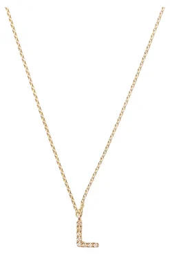 Chan Luu 14k Gold and White Diamond Initial Necklace