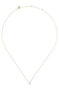 Chan Luu 14k Gold and White Diamond Initial Necklace