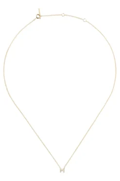 Chan Luu 14k Gold and White Diamond Initial Necklace