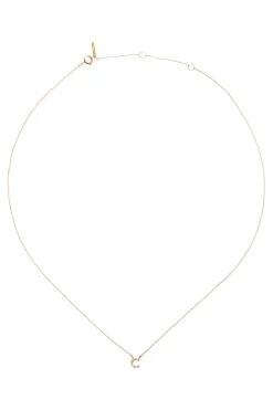 Chan Luu 14k Gold and White Diamond Initial Necklace