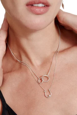 Chan Luu Nested Circle Necklace in Silver