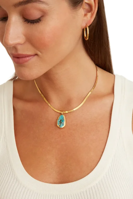 Chan Luu Totem Herringbone Necklace in Yellow Gold