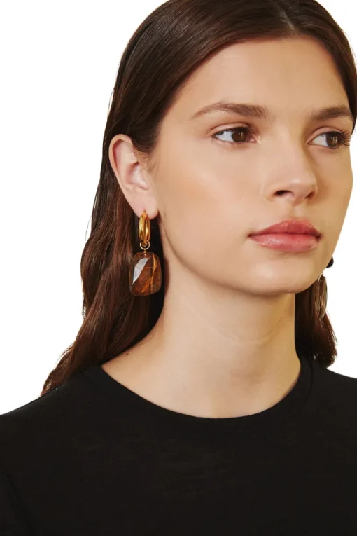 Chan Luu Voyage Hoops in Tiger's Eye Mix