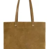 Clare V. Bande Tote in Oat Suede