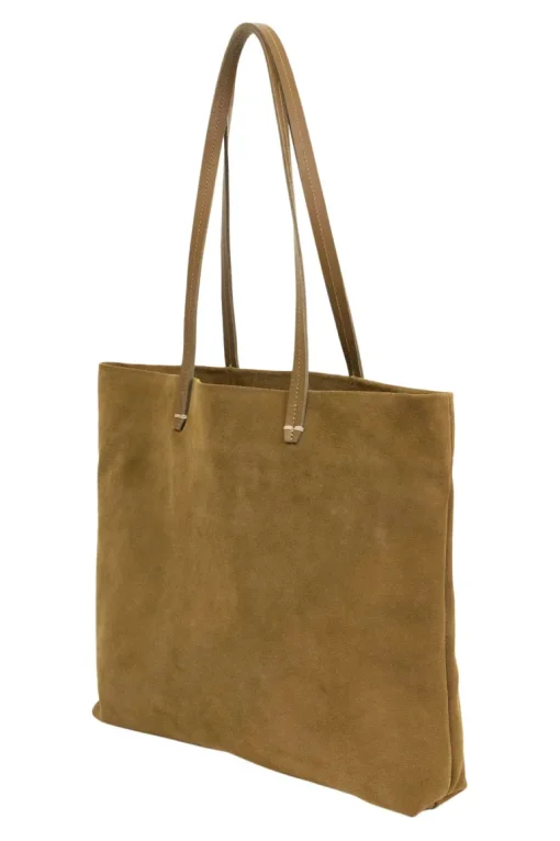 Clare V. Bande Tote in Oat Suede