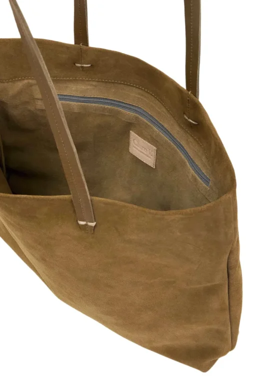 Clare V. Bande Tote in Oat Suede