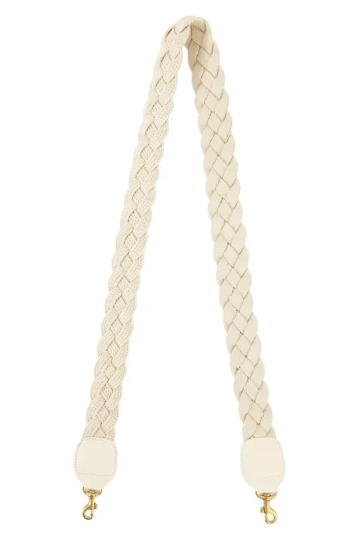 Clare V. Crossbody Strap in Cream Braided Rope