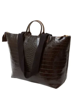 Clare V. Le Zip Sac in Kalamata Croco