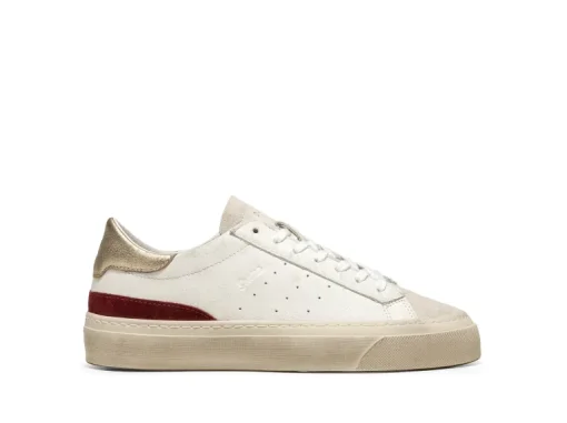 D.A.T.E. Sonica Vintage Calf Sneaker in White-Platinum