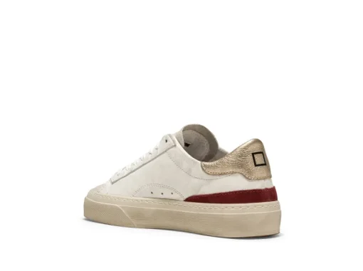 D.A.T.E. Sonica Vintage Calf Sneaker in White-Platinum