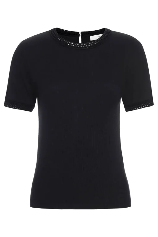 Frame Denim Crochet Trim in Black
