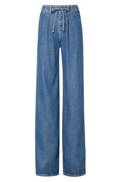 Frame Denim Drawstring Wide Leg in Ghost