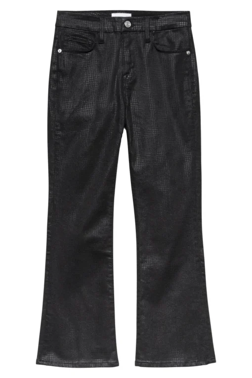 Frame Denim Le Crop Mini Boot in Houndstooth Shine